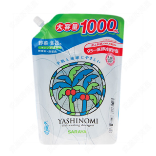 【SARAYA】YASHINOMI 無香料著色環保洗碗精 補充包 1000ml