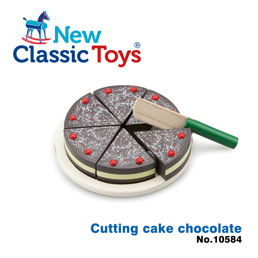 【荷蘭New Classic Toys】巧克力蛋糕切切樂 - 10584 家家酒 廚房玩具 蛋糕 兒童玩具