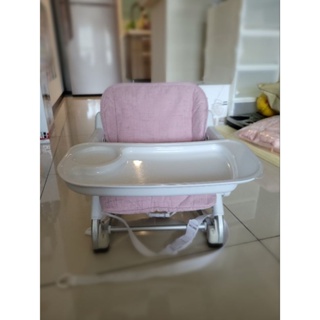 <尚未售出可詢問> 二手 英國 unilove 攜帶式寶寶餐椅 粉色