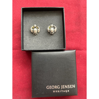 GEORG JENSEN 喬治傑生 2006 銀石 年度耳環 夾式 耳夾式