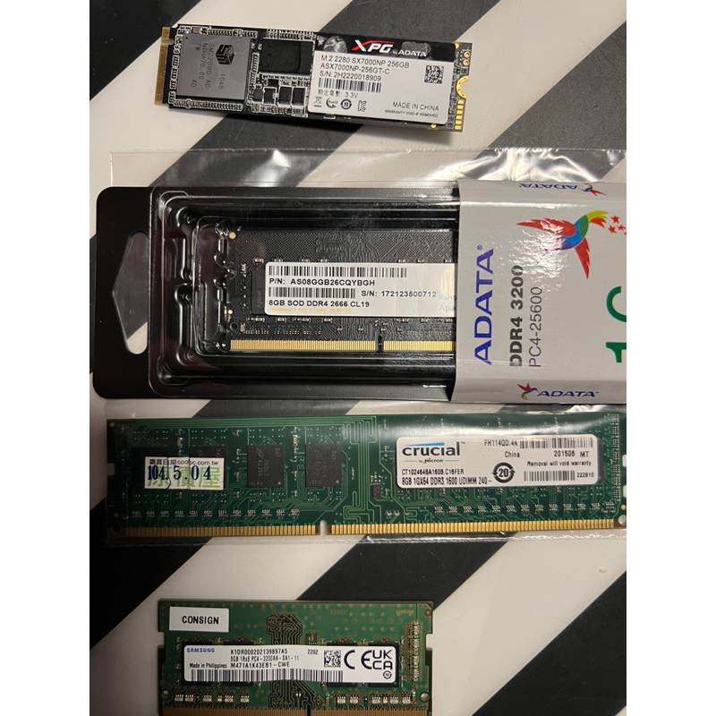 美光 威剛 三星 XPG 創建 RAM DDR SSD 8G 128G 硬碟 記憶體 二手中古