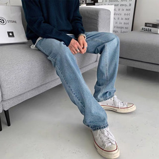 【PAGANS STORE】韓國 直筒 闊腿 修身 牛仔褲 百搭 素面 寬鬆 寬褲 牛仔 長褲 (4 color)
