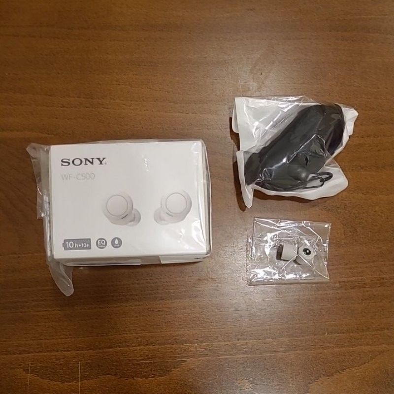 [尾牙禮物-附保卡及袖珍型充電盒]白色全新SONY WF-C500真無線藍芽耳塞式耳機~台灣索尼公司貨