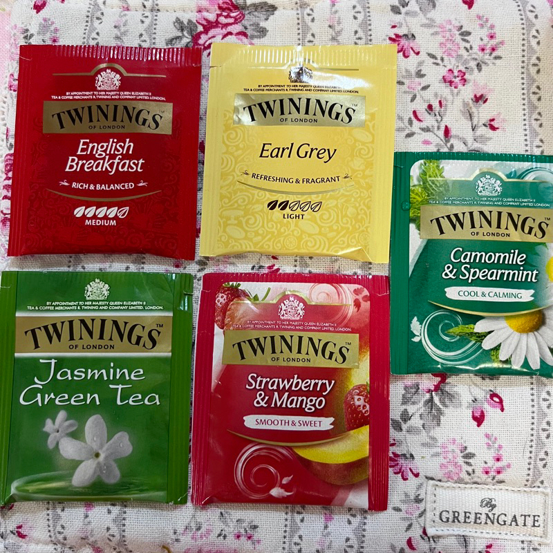 英國倫敦唐寧Twinings茶包（茉莉綠茶、英國早餐茶、草莓芒果茶、菊香薄荷茶、皇家伯爵茶）洋甘菊茶無咖啡因 花果茶包