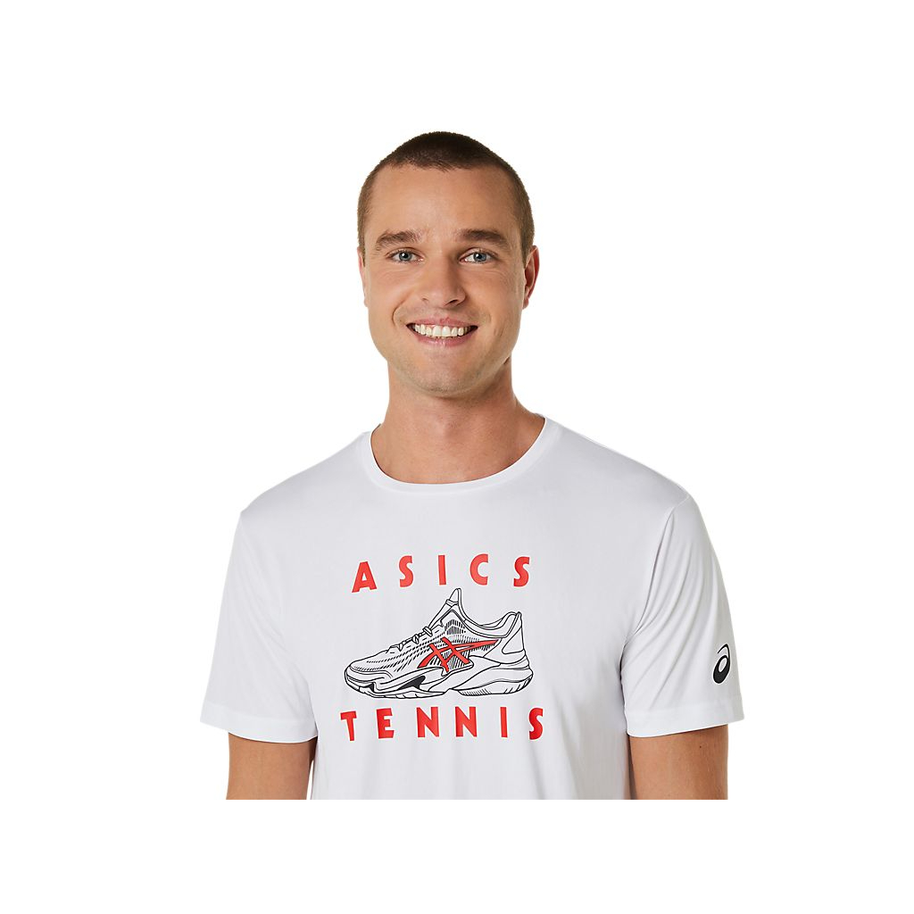 2023 上半季 asics 亞瑟士 快速排汗 男用 網球鞋印花 短袖T恤 運動上衣 (2041A253-100)