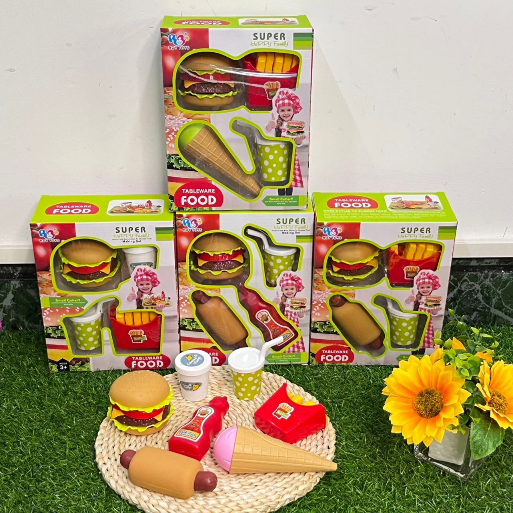 ✨台灣現貨✨仿真玩具 麥當勞 DIY拼裝玩具 家家酒 漢堡 玩具