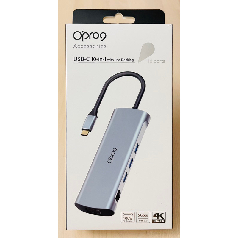 現貨[快速出貨］Opro9 USB-C 10-in-1 with line Docking/10合一帶線多功能轉接器