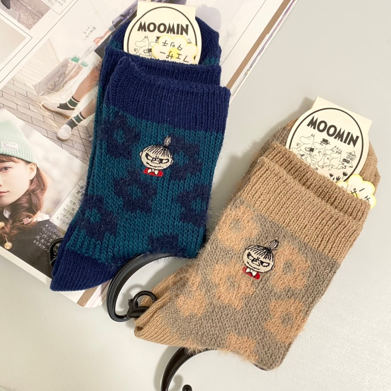 [現貨🇯🇵🔜] MOOMIN 保暖 針織 刺繡 中筒襪 小不點 花朵 嚕嚕咪 襪子穿搭 日本進口 日本襪子