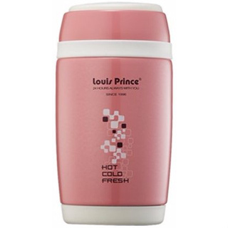 LOUIS PRINCE 路易王子 不鏽鋼真空食物罐(附摺疊湯匙) 粉水晶 LP-SC580P 580ML 304不鏽鋼