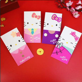 [現貨] Hello Kitty大頭紅包袋1組4入 千元鈔可平放
