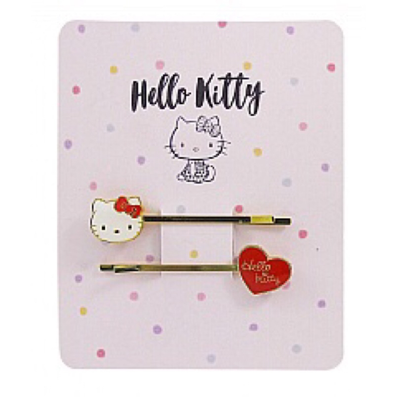 Hello Kitty 凱蒂貓 金屬造型髮夾 一字夾 (2入)