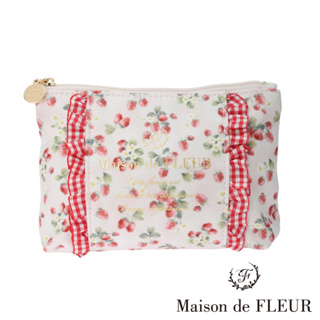 Maison de FLEUR 甜蜜草莓系列印花緞帶手拿包(8A31FJJ0600)