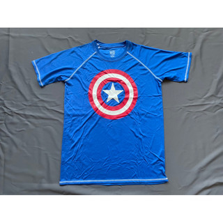 【H5】全新Marvel漫威美國隊長Captain America logo運動短T SZ L