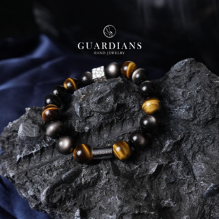 【Guardians】《陵鏡》虎眼石 銀曜石 純銀 不鏽鋼 勇氣 意志 時尚手鍊 配件 潮流 台灣品牌