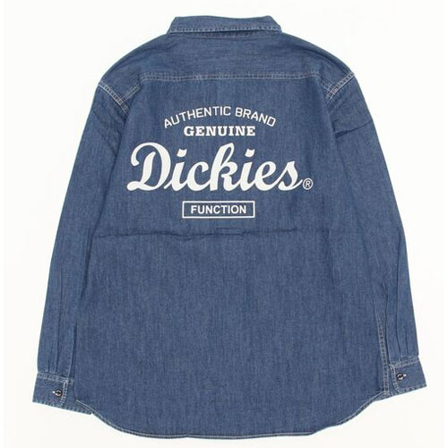 【DICKIES】日本限定 3178-4000 BACK LOGO WORK SHIRT 拼色口袋 長袖襯衫 (牛仔藍)