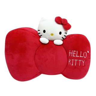 【★優洛帕-汽車用品★】Hello Kitty 經典絨毛系列 蝴蝶結造型 頸靠墊 護頸枕 頭枕1入PKTD017W-05
