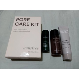 innisfree 火山泥毛孔清潔保濕組 火山泥面膜15ml 調理水15 ml 綠茶保濕籽精華8ml 組合 專櫃
