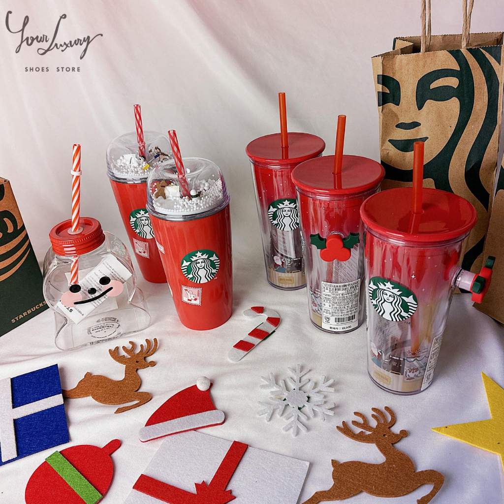 【Luxury】Starbucks 星巴克 保溫杯 雪人玻璃杯 吸管杯 鋼杯 飲料杯 冷飲杯 直飲杯 聖誕限定