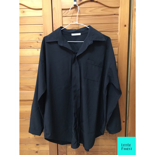 臺南uncle sam服飾店🔸百搭黑色素面長袖襯衫