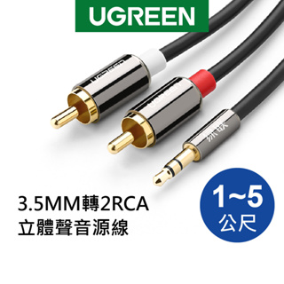【綠聯】 3.5MM轉2RCA立體聲音源線 1~5公尺