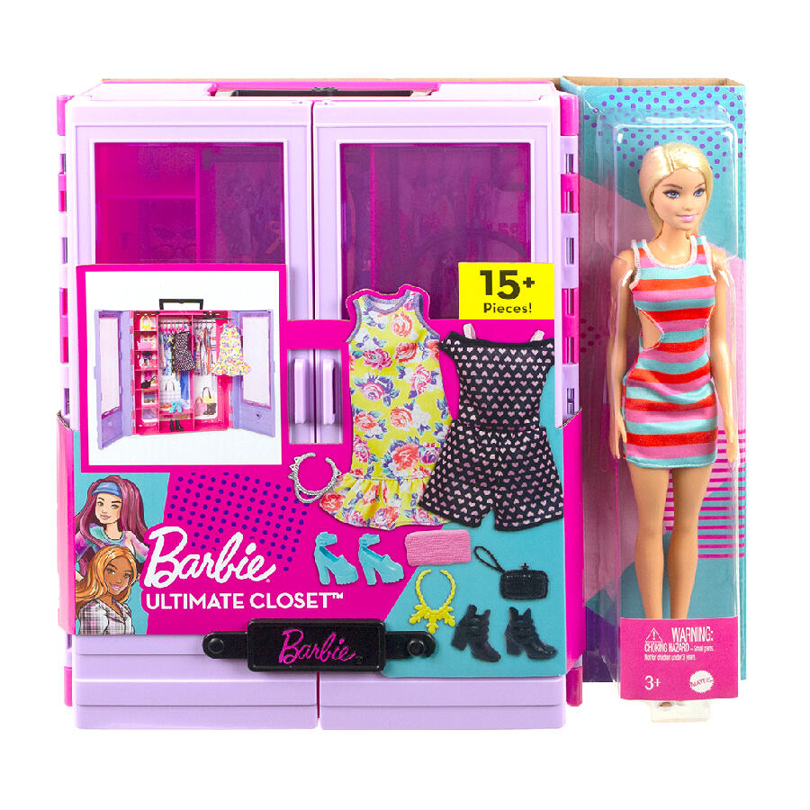 【亞蜜玩具雜貨】正版代理 Barbie 芭比手提衣櫥 08955 芭比衣櫥 芭比衣櫃 芭比娃娃 芭比配件 芭比套組
