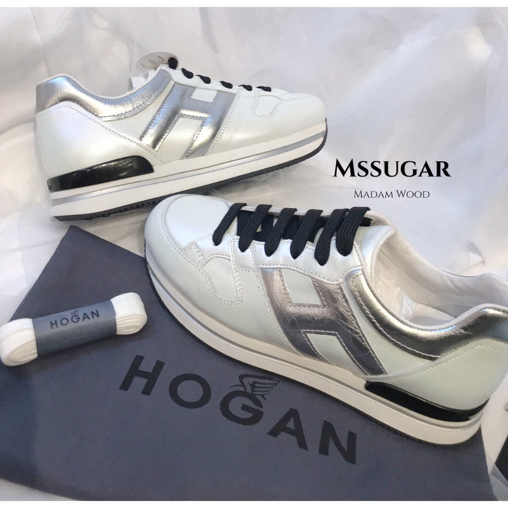 【預購】明日之星—HOGAN —H222 珠光 亮面 爆裂紋 LOGO  運動鞋系列