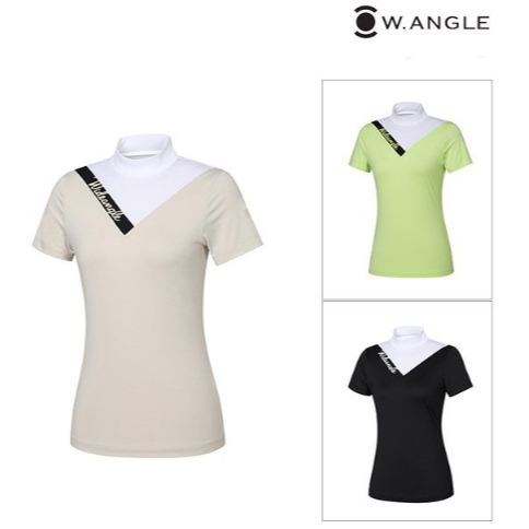 [OFTG預購] 韓國高爾夫W.angle 立領透氣短袖上衣 彈性吸濕排汗