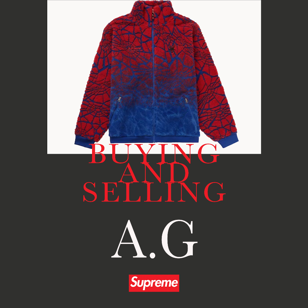 《A.G代購》Supreme Spyder Web Polar Fleece Jacket 外套 藍紅款 蜘蛛人配色 S