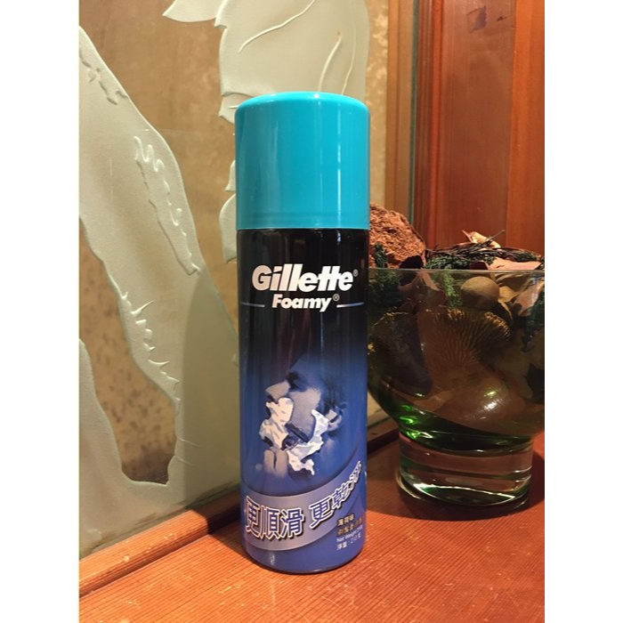 【阿波的窩 Apo's house】Gillette 吉列 剃鬚膏 刮鬍泡 薄荷味 藍色瓶裝 210克
