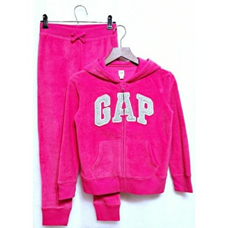 💎魔力方程飾💎GAP 桃紅色兒童針織連帽套裝 刷毛外套 長褲