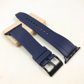Apple Watch 遊艇版型 錶帶 深藍色 柔軟紮實 運動錶帶 橡膠錶帶 不鏽鋼針釦 連接器
