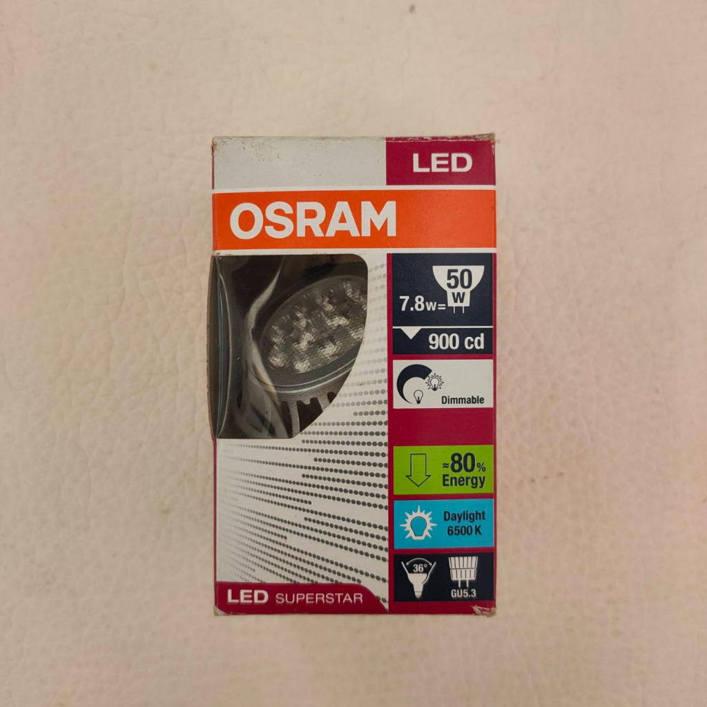 【台北點燈】出清 OSRAM 歐司朗 LED MR16杯燈 7.8W 12V GU5.3 白光 可調光 盒損