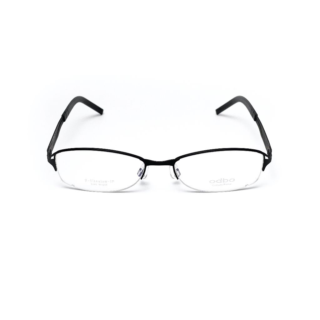 【全新特價】odbo 鈦金屬光學眼鏡鏡框 1195 C1 消光黑 輕量化無螺絲設計