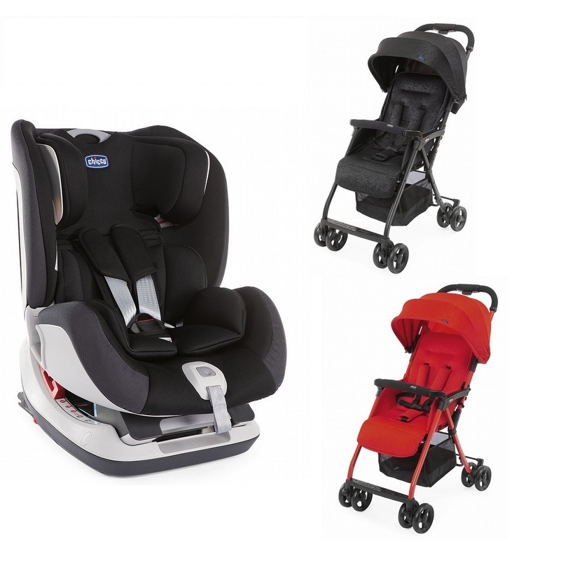 Chicco Seat up 012 Isofix 安全汽座(搖滾黑)+OHlalà3都會輕旅手推車(附雨罩)9900元