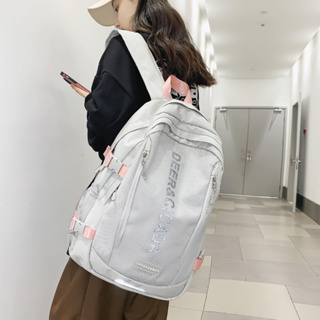 ins 韓國 超大容量韓國多口袋 潮流雙肩包 可放16寸筆電 男女大學生旅行電腦包 後背包大容量 後背包 4色