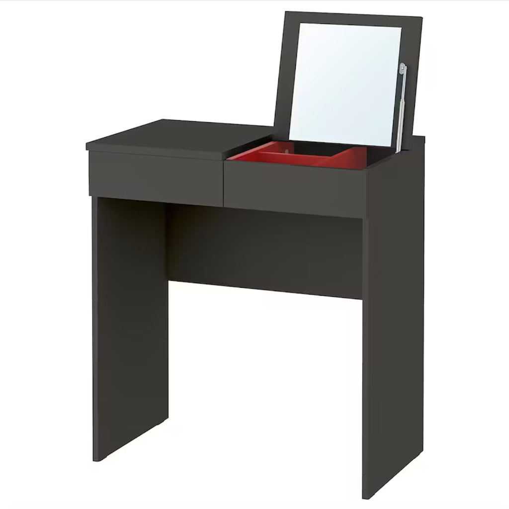 絕版色/北歐風格IKEA宜家BRIMNES化妝台書桌工作桌電腦桌辦公桌/42x70x77/黑色/二手八成新/特$1780