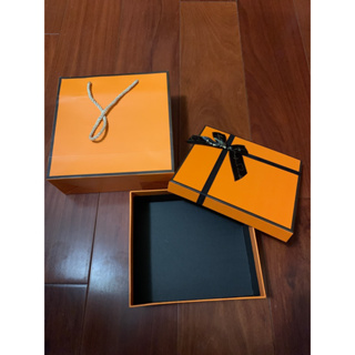 橘色黑色緞帶禮物盒 禮品盒 包裝盒 禮物提袋 生日節日送禮