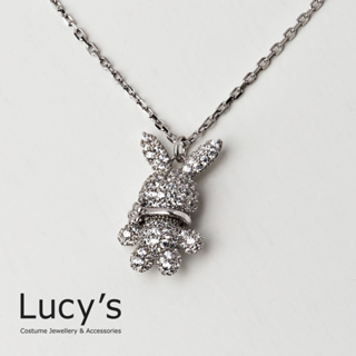 Lucy's 925純銀 小花圍巾兔 項鍊 (102334)