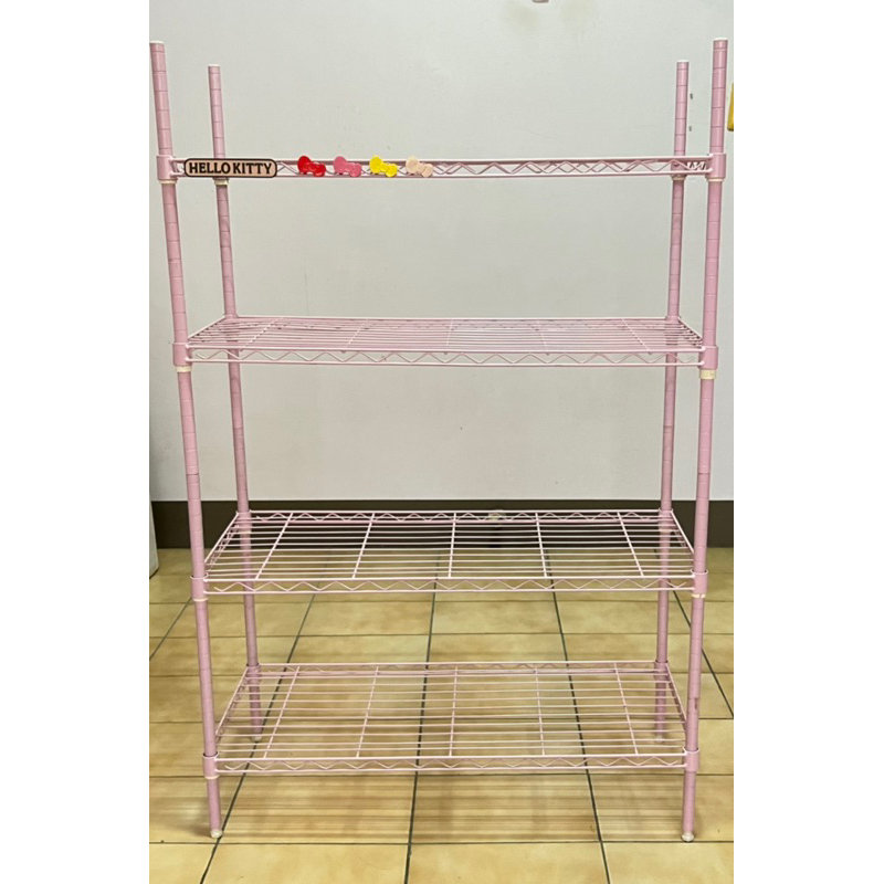 恰恰~Sanrio Kitty粉紅色四層收納鐵架（絕版）