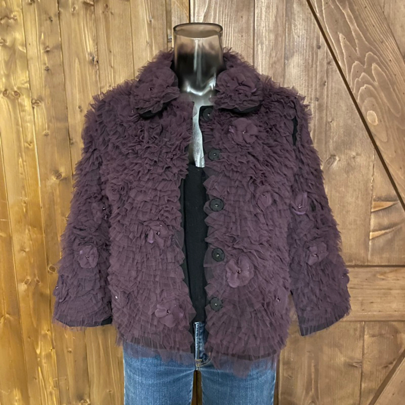 LORANZO 紫色蕾絲短外套