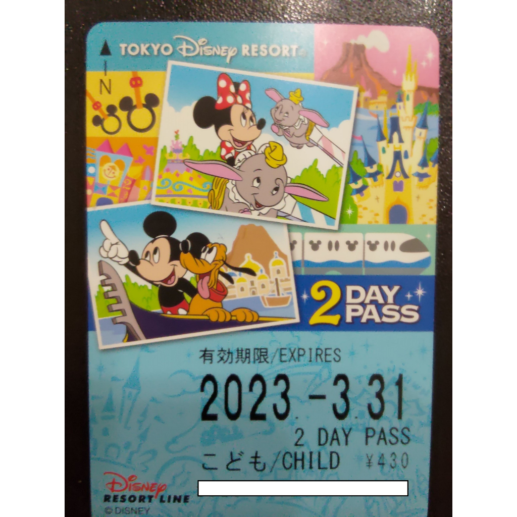 東京迪士尼Disney Resort Line單軌電車的2天票 2Day PASS (非迪士尼門票)