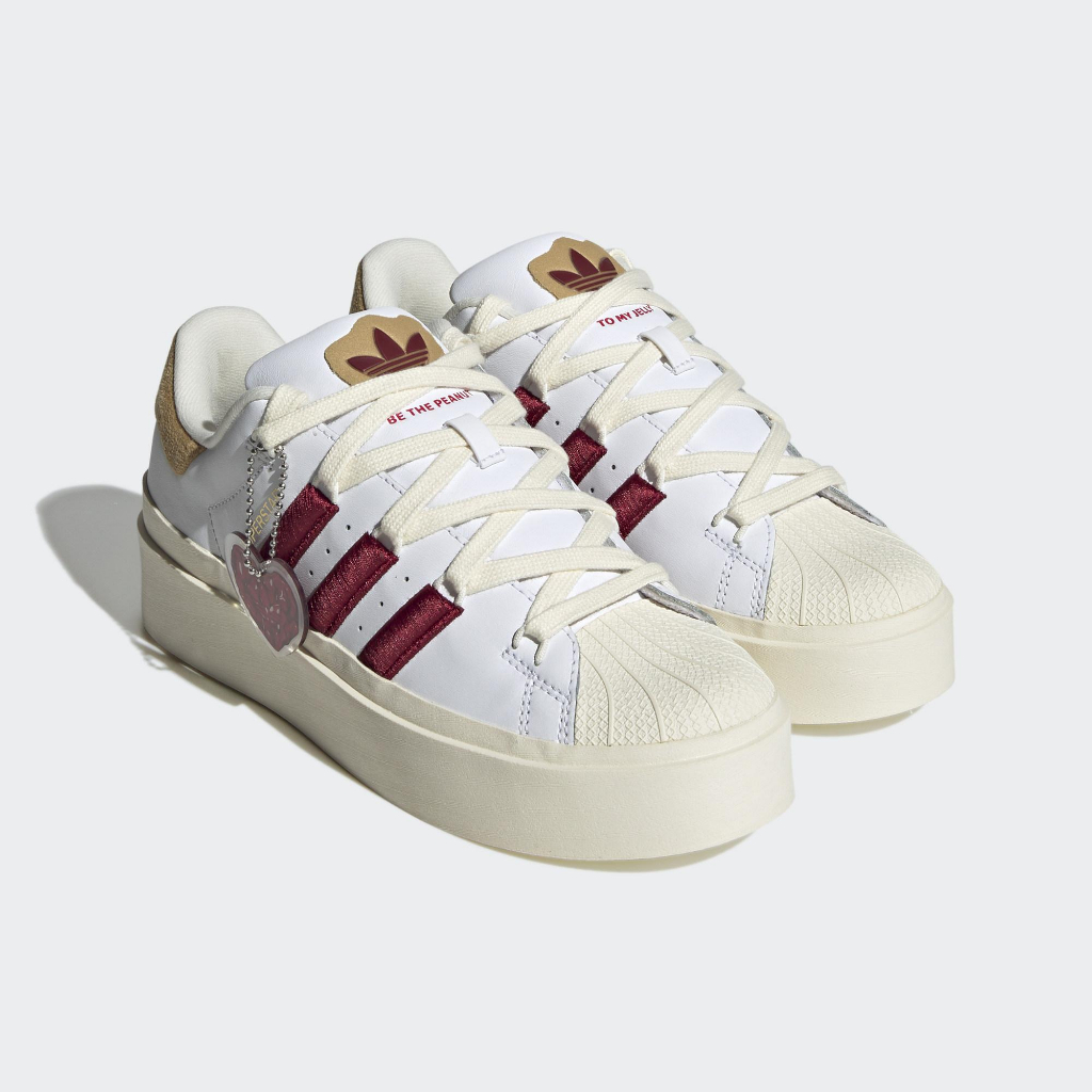 柯拔 Adidas Superstar Bonega GY6793 女鞋 白 酒紅 刺繡 厚底