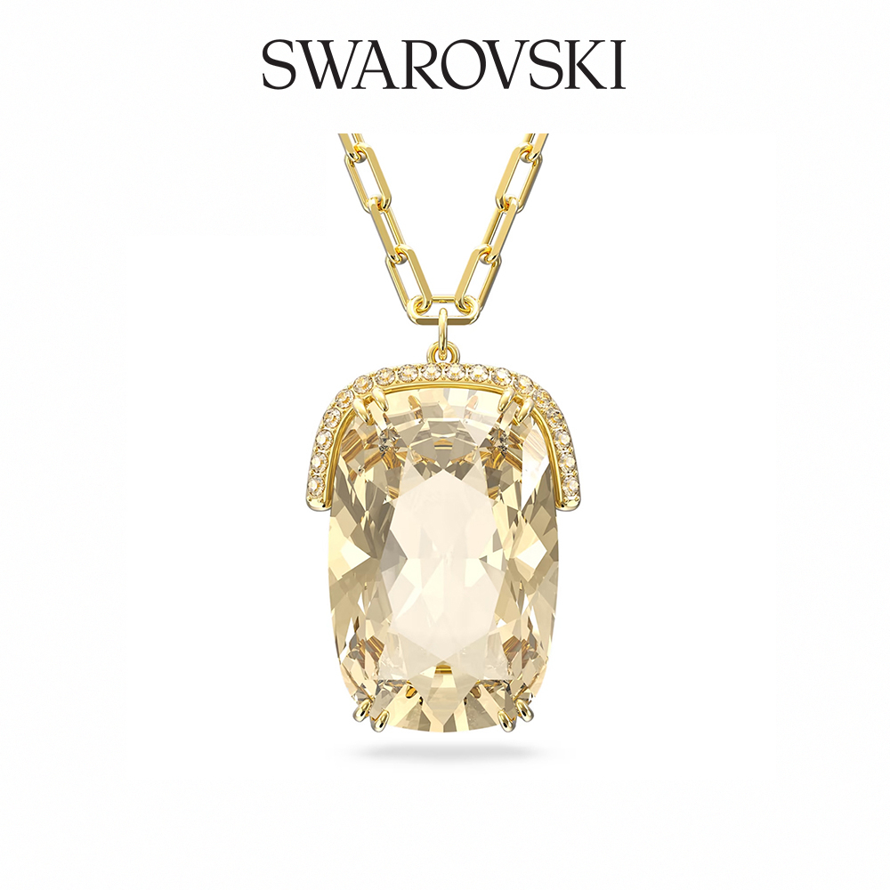 SWAROVSKI 施華洛世奇 Harmonia 鏈墜, 超大Swarovski水晶, 黃色, 鍍金色色調