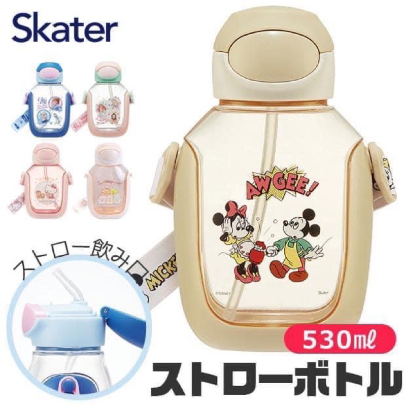 ❄️現貨❄️日本 Skater 新款 冰雪奇緣 恐龍 Kitty彈跳式吸管水壺 神奇寶貝 tomica兒童附背帶 公主