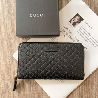 ♚KK SHOP♚ GUCCI Guccissima 黑色厚質真皮壓紋小雙G拉鍊長夾 449391 BMJ1G