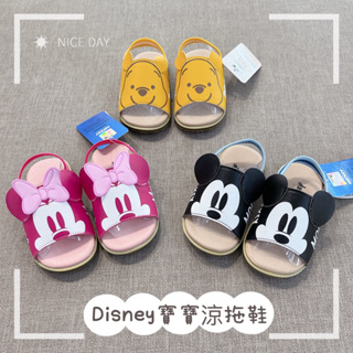 🌼正版授權 Disney迪士尼寶寶涼拖鞋 鬆緊帶 涼鞋 拖鞋 米奇 米妮 小熊維尼 寶寶學步鞋