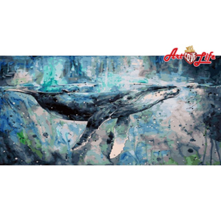 ArtLife 藝術生活 DIY 數字 油畫 彩繪 71026藍鯨 50x100cm 不附木質內框 現貨