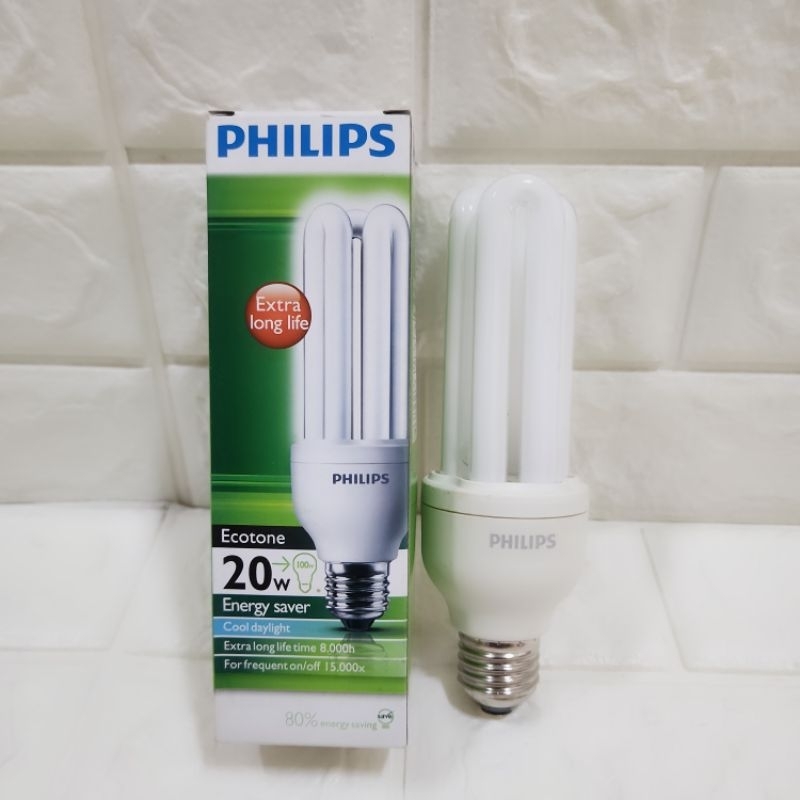 PHILIPS 飛利浦 E27 20W 3U型省電燈泡220V電壓