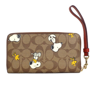 COACH X PEANUTS SNOOPY Logo史努比圖印手掛拉鍊長夾🤎🐻