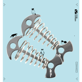 【現貨】牧高笛--魚骨釘 / 加長型 / 彈簧魚骨釘 / 不鏽鋼 / 鋁合金 / 一組2支 / 質感鈦色